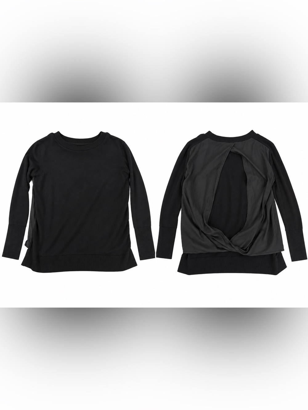 lululemon athletica Black Women's Crewneck with Twist-Back Opening